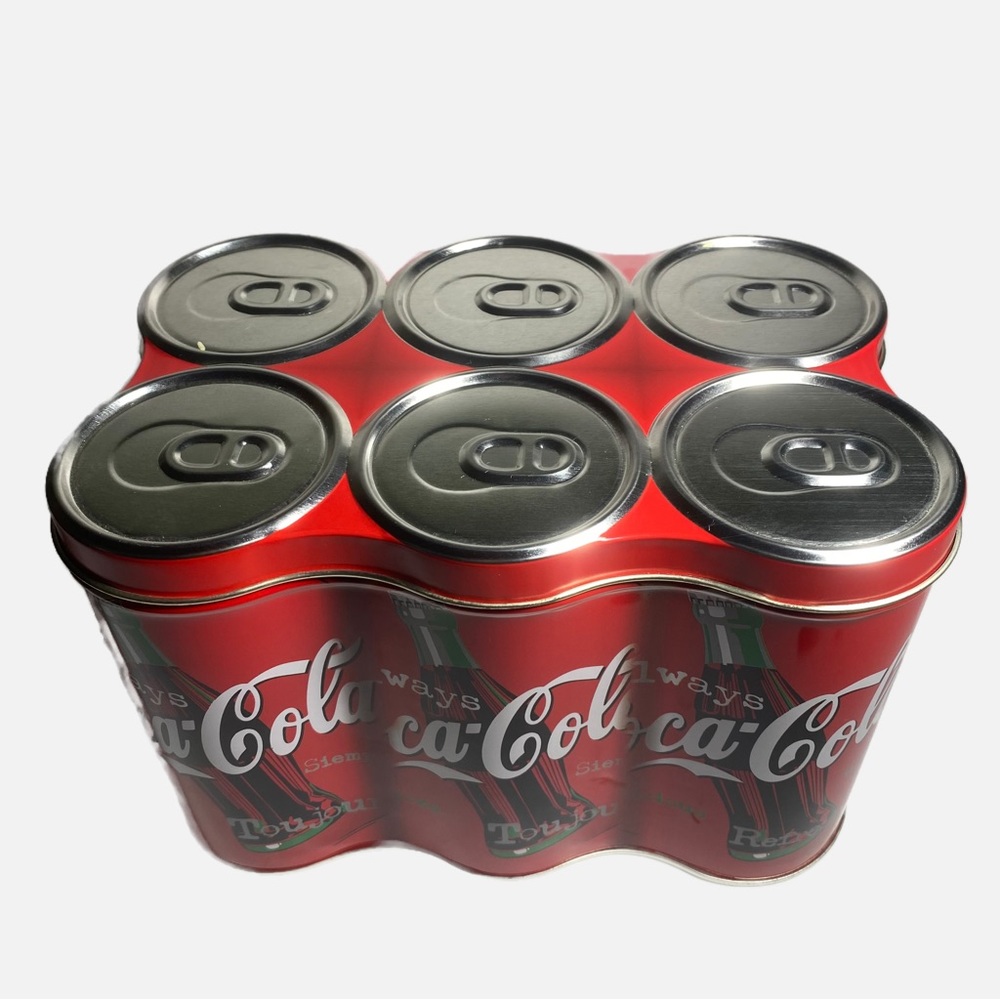 COCA COLA Coke 6 Pack Cans Collectible Tin 1998 Vintage Good Condition